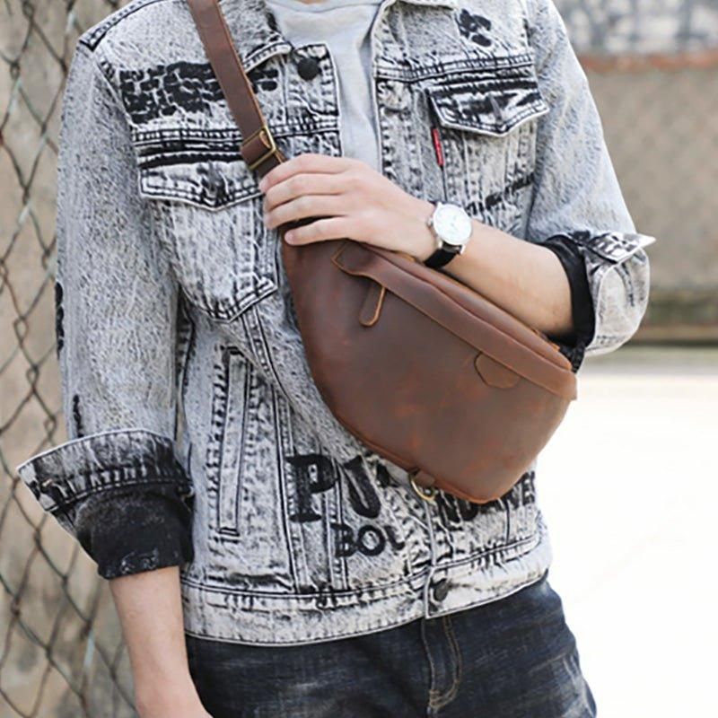 Lehmännahkainen Vintage Cross Body -laukku