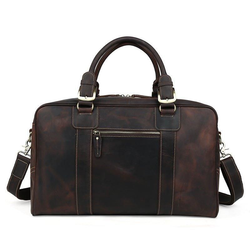 Miesten Vintage-nahkainen Duffel-matkaviikonloppulaukku